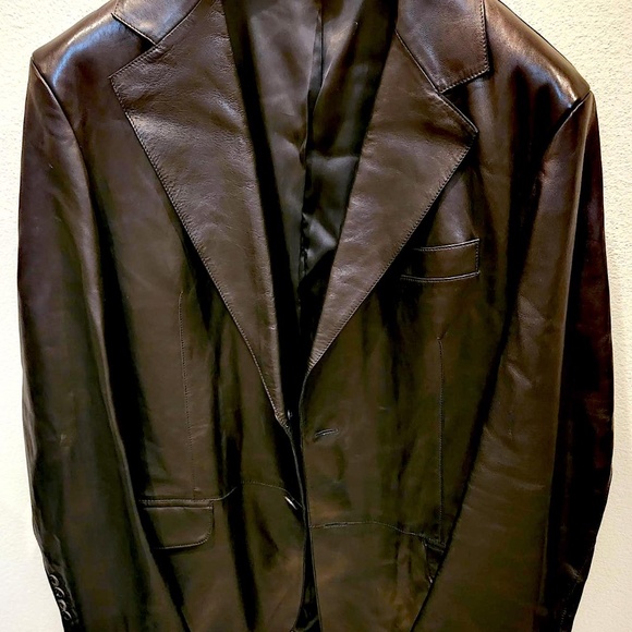 Rare New Unused Hi-End Couture ARMANI COLLEZIONI Napa Blk Lamb Skin Leather 42 - Picture 2 of 16